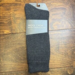 Alpine Design Mens XL Wool Crew Socks Grey Thermolite Merino Wool Blend New